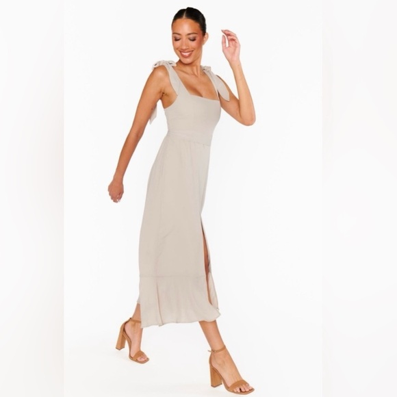 SHOW ME YOUR MUMU Claire Show me the Ring crisp Chiffon Midi Dress Bridesmaid - Picture 5 of 9